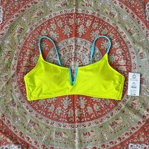 NWT No Boundaries Swim Bikini Top (Women’s XL 15-17, Lime Green/Teal)